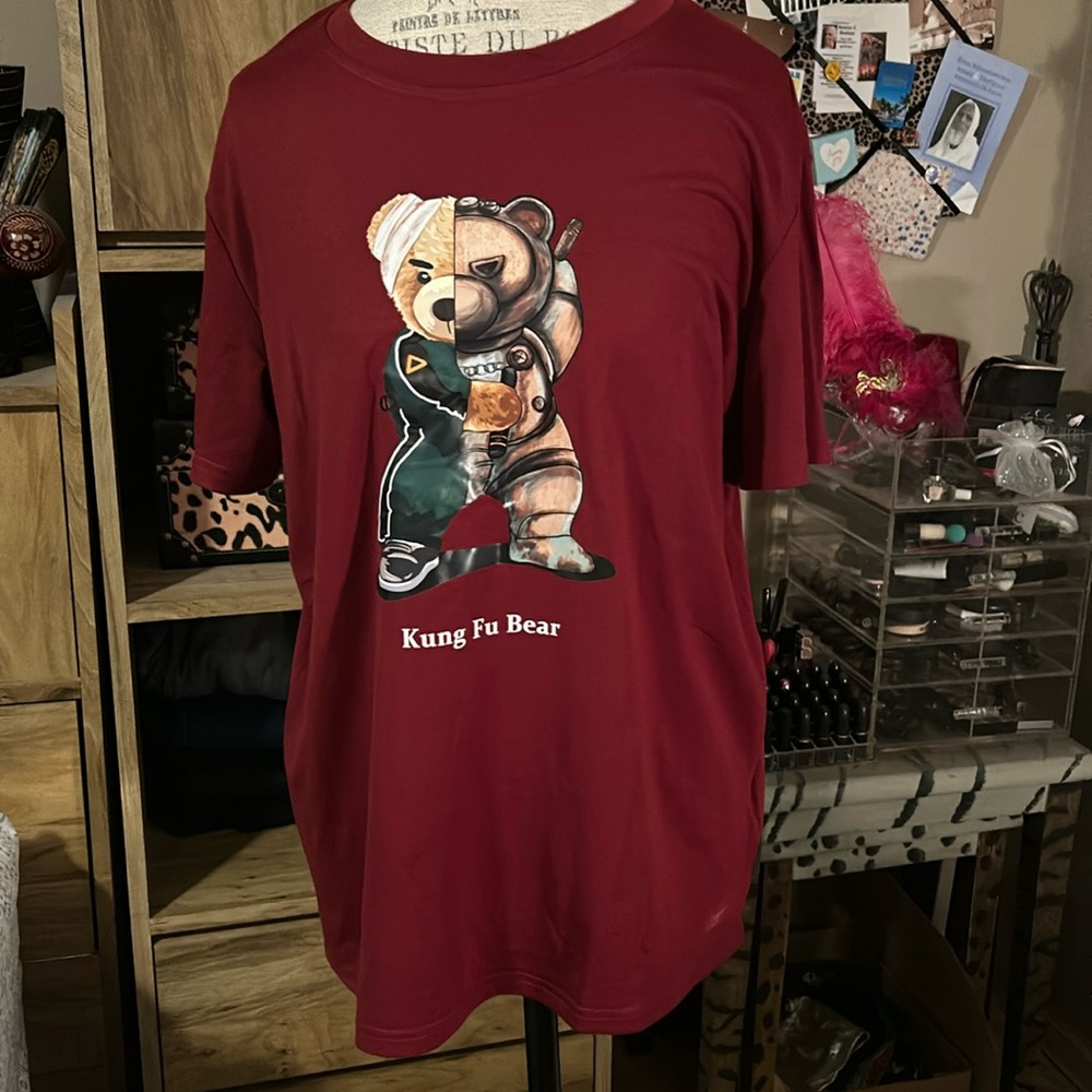 Kung Fu Bear Fitted Shirt - Large